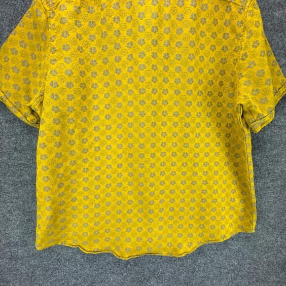 Baird McNutt Murano Shirt Mens Extra Large Linen‎ Blend Button Up Mustard Yellow - Picture 8 of 14